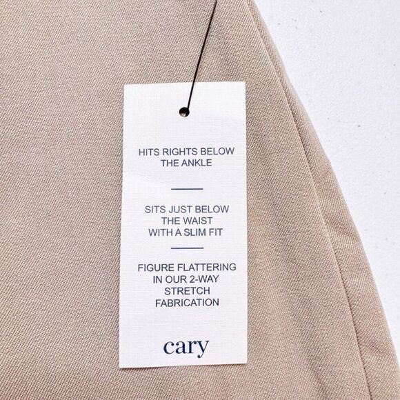 Crown Ivy Pants Womens 12 Tan Cary Fly Front Year Round Slim Fit NWT $65 - Picture 10 of 16